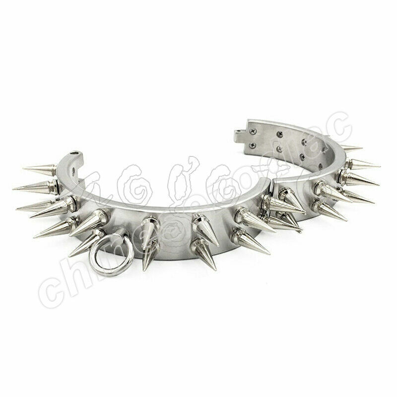 3cm 4cm 6cm High Stainless Steel Neck Collar With Thorn Double Row Spike Choker