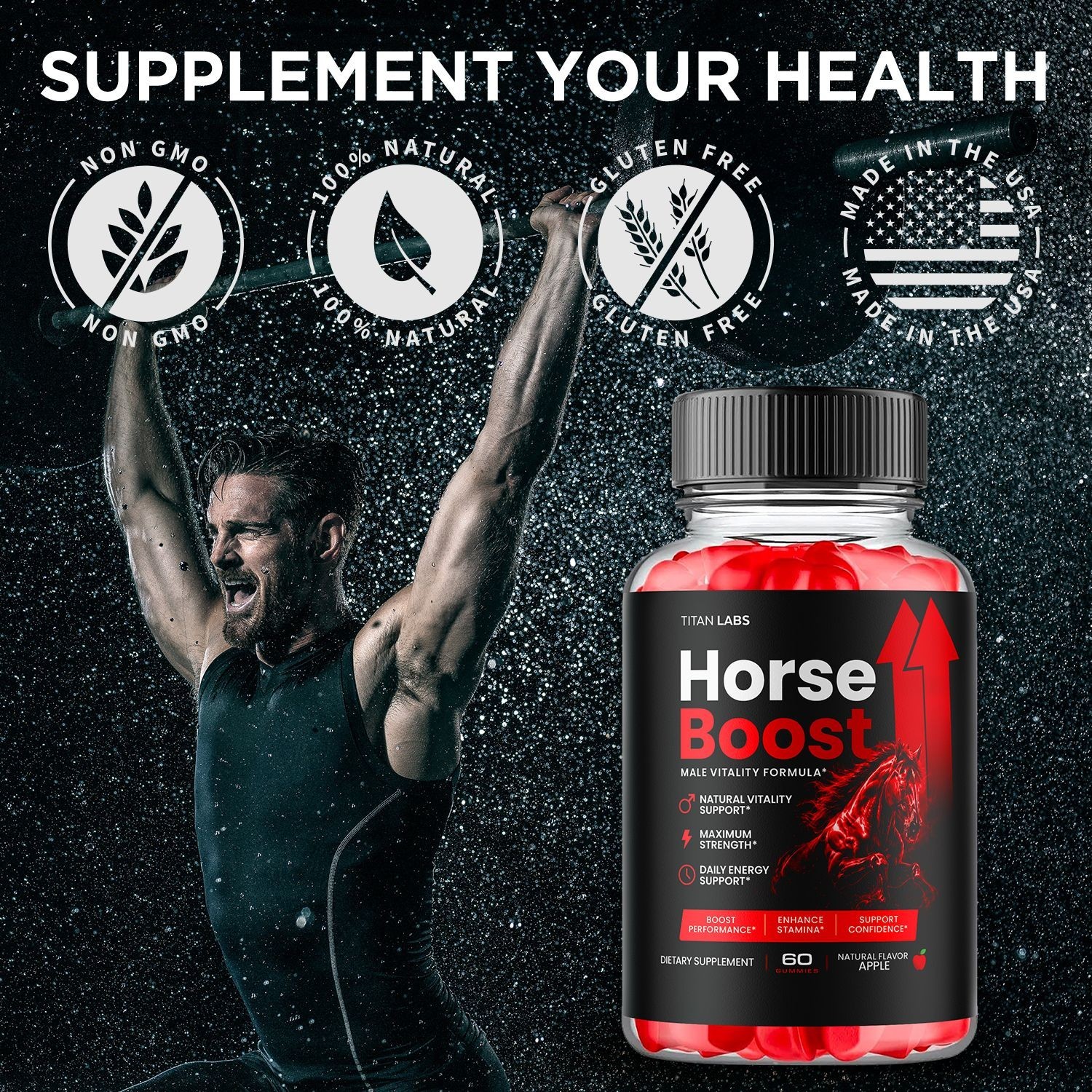 (5 Pack) Horse Boost ACV Gums Male Health Support Formula HorseBoost 300 Gummies