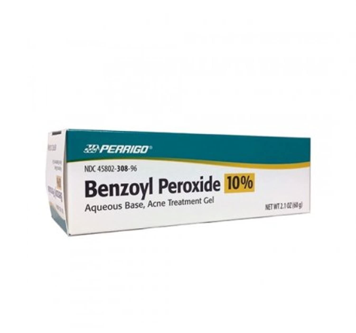Perrigo 10% Benzoyl Peroxide Acne Treatment Gel 2.1 Ounce (Pack of 1), White