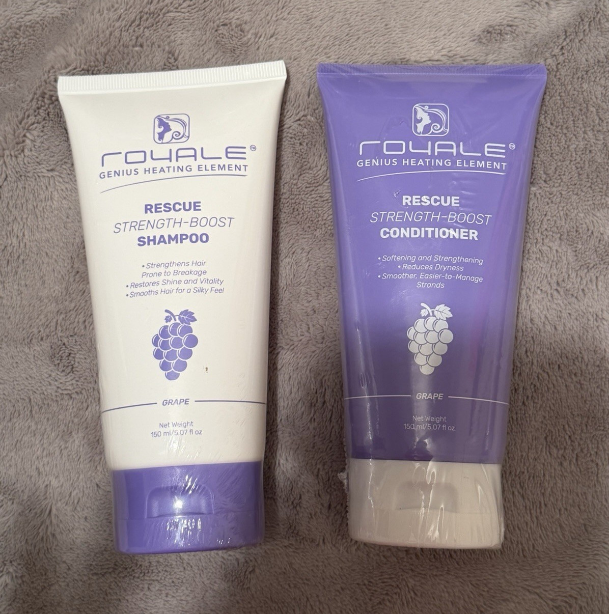 Royale Rescue Strength-Boost Shampoo & Conditioner Set, Grape, 150 ml
