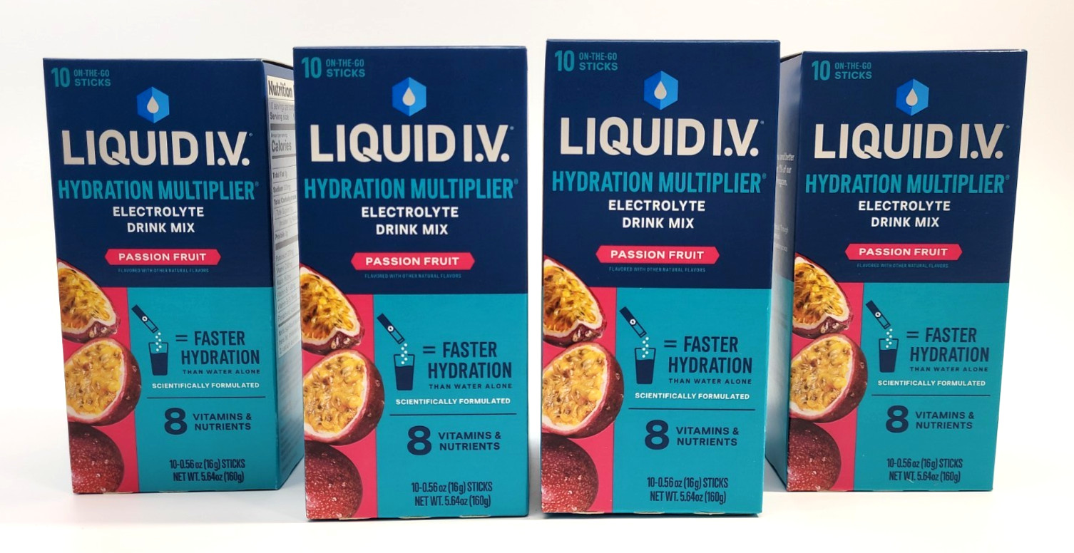 (40) Liquid IV Hydration Drink Multiplier, Passion Fruit, 0.56 oz Best By 07/27