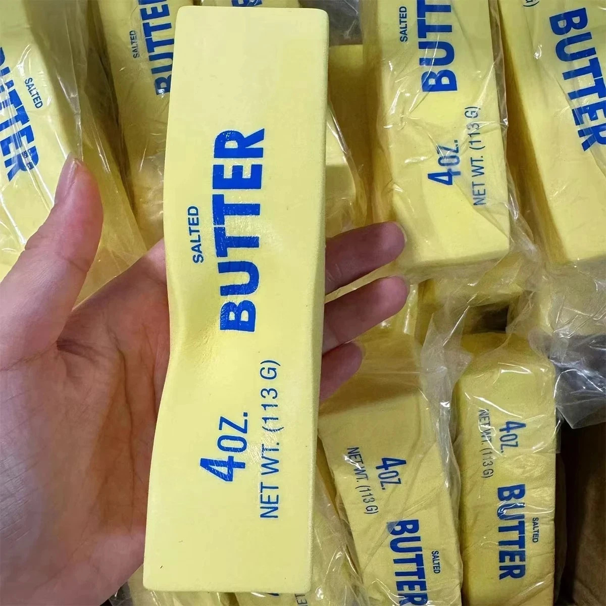 Super Soft Slow Rising Squishy Salted Butter Stick Yellow Squeeze Toy 4 oz