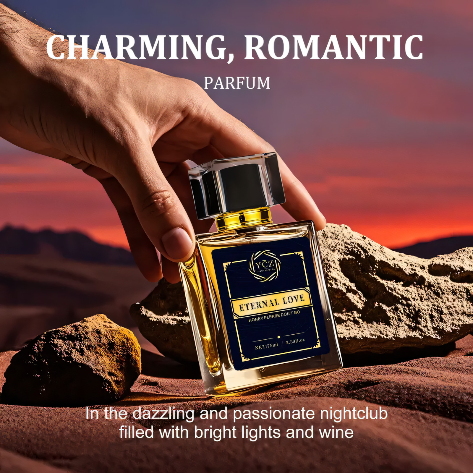 YCZ Eternal Love Men’s Cologne 2.6oz Aromatic Citrusy Woody Scented 75ml Gift