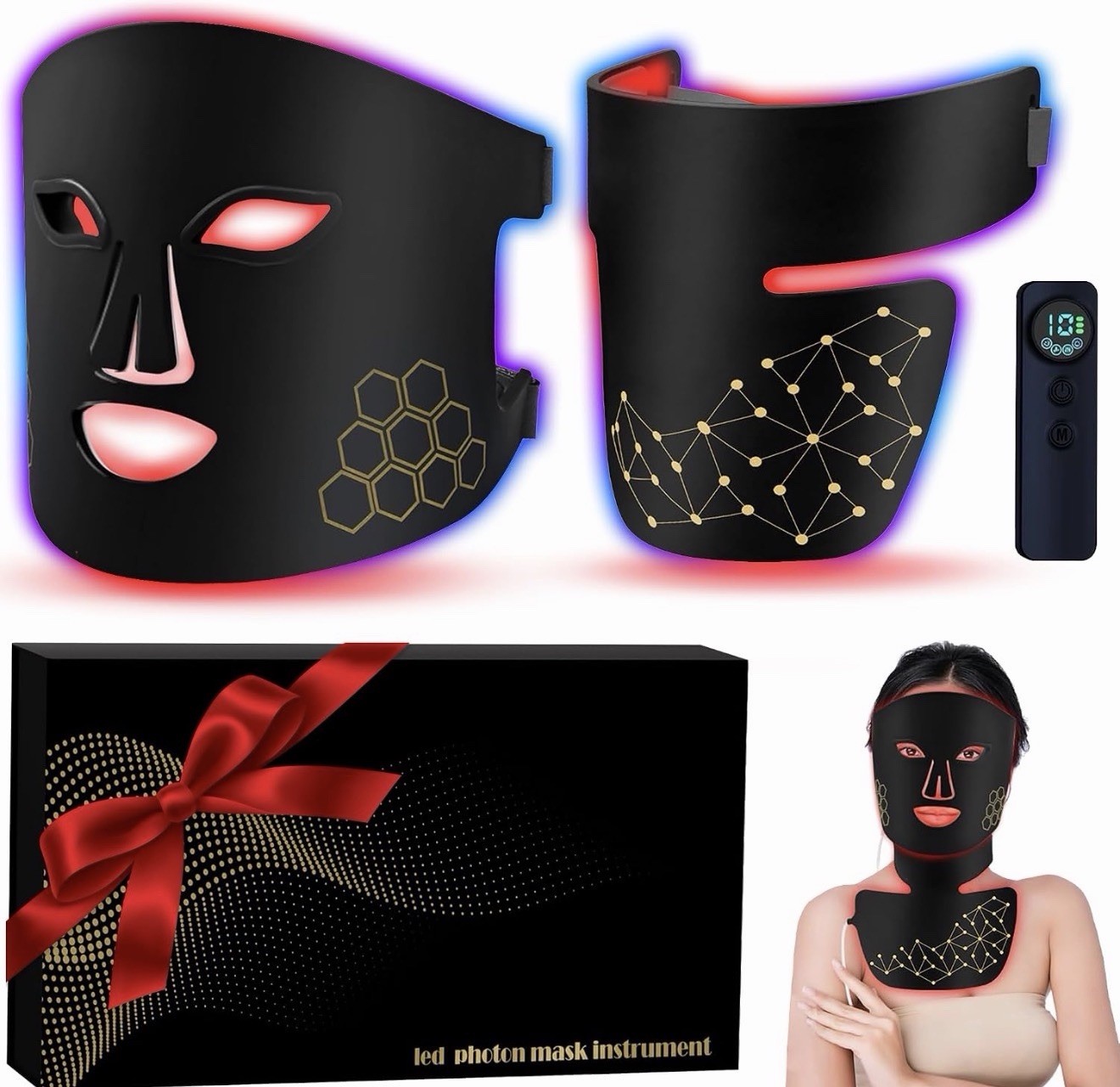 HWgizP Red Light Therapy Face & Neck Mask System