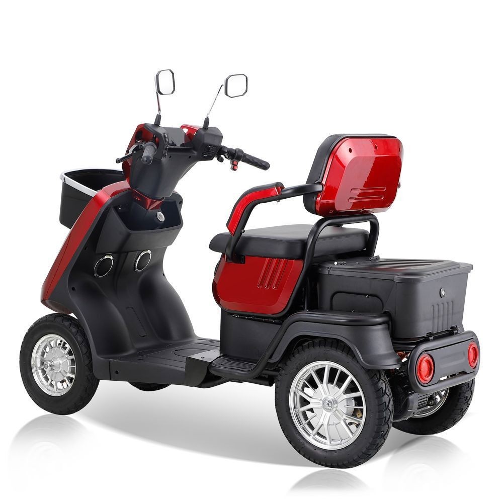 1000W 4-Wheel Heavy Duty Adjustable 2-Seat Electric Power Mobility Scooters