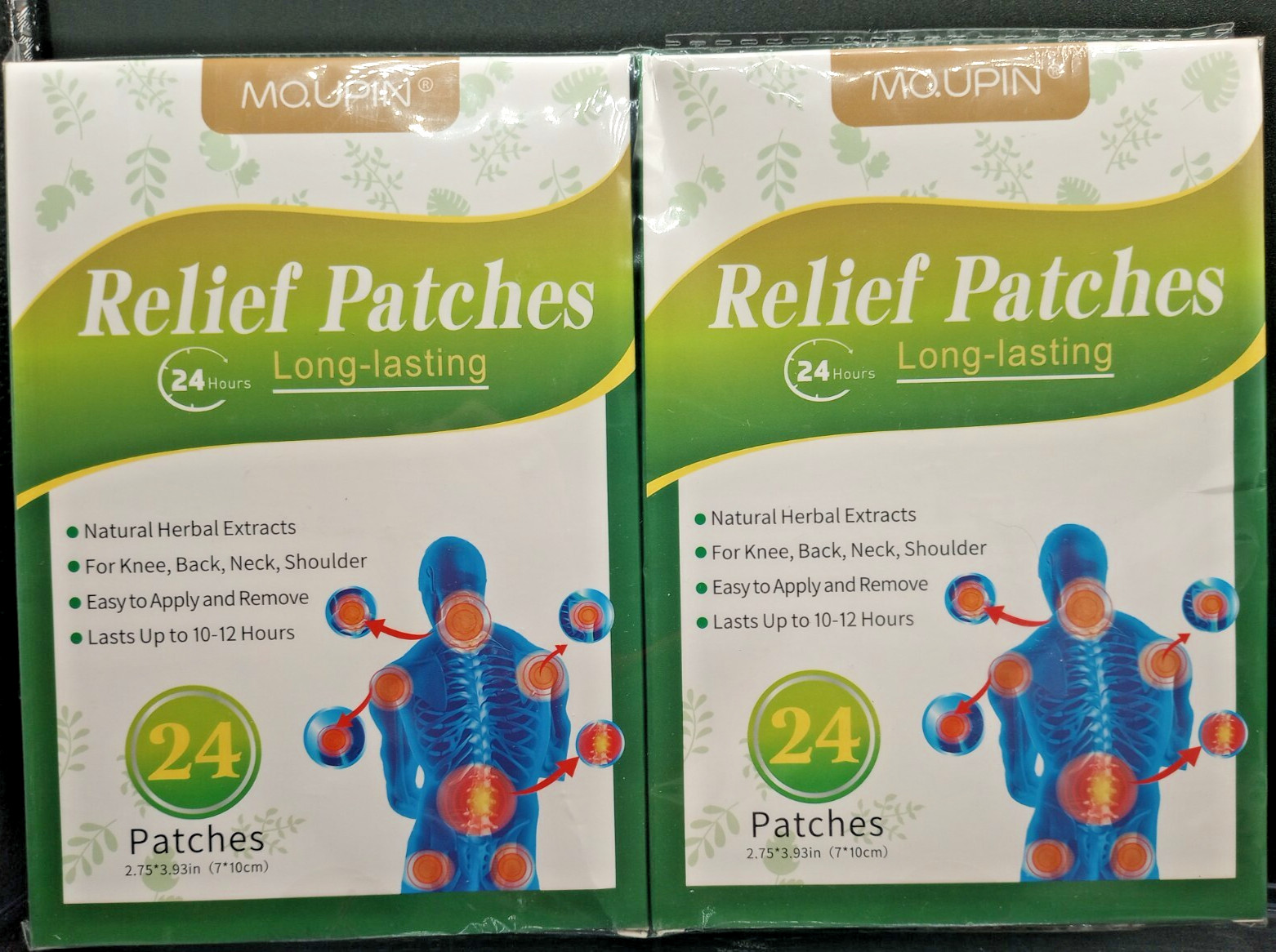 MQUPIN Relief Patches Long-Lasting 24 Hrs – Easy To Apply & Remove – 24 Patches.