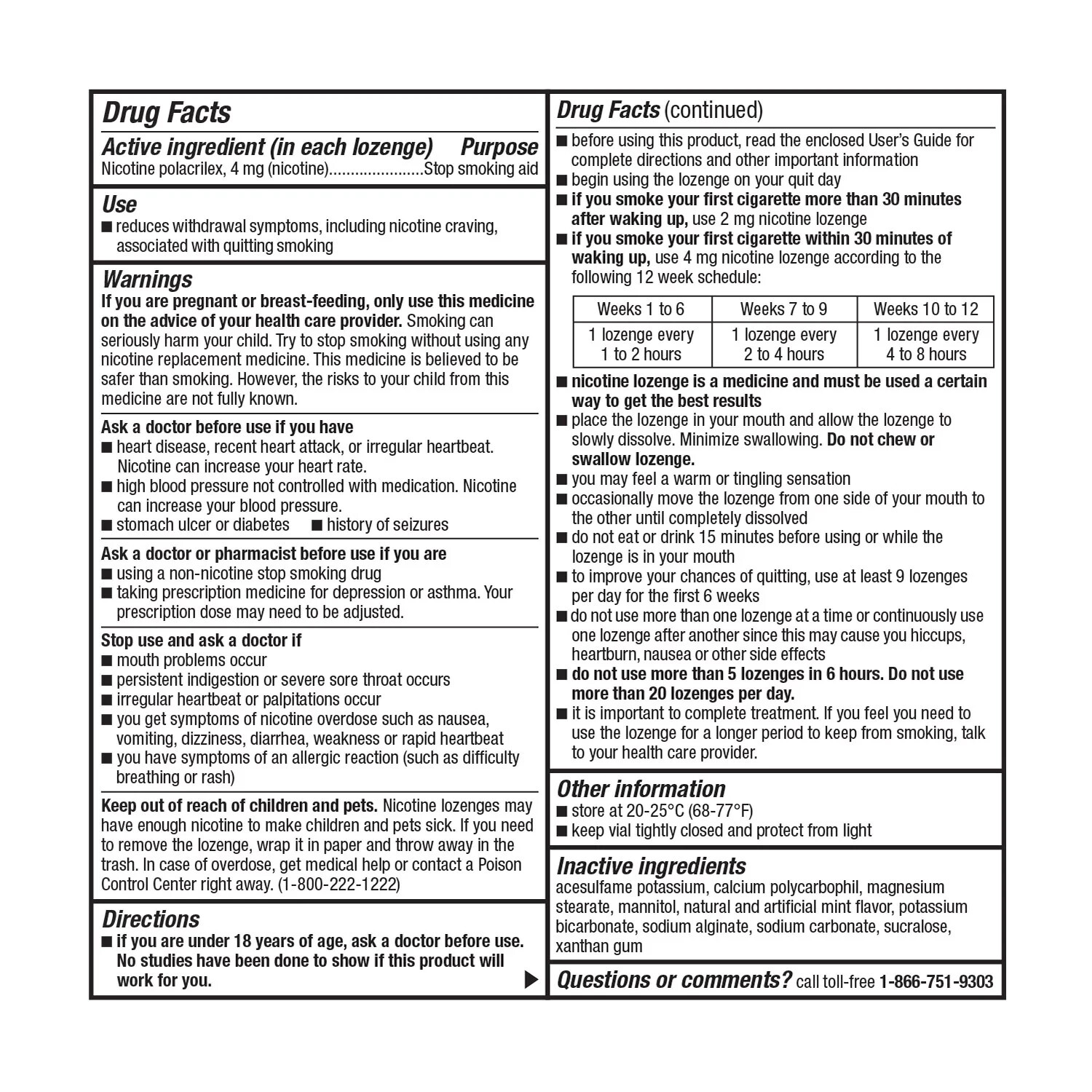 Member’s Mark Nicotine Mini Lozenge 4mg Mint Flavor 216 ct Stop Smoking Aid.