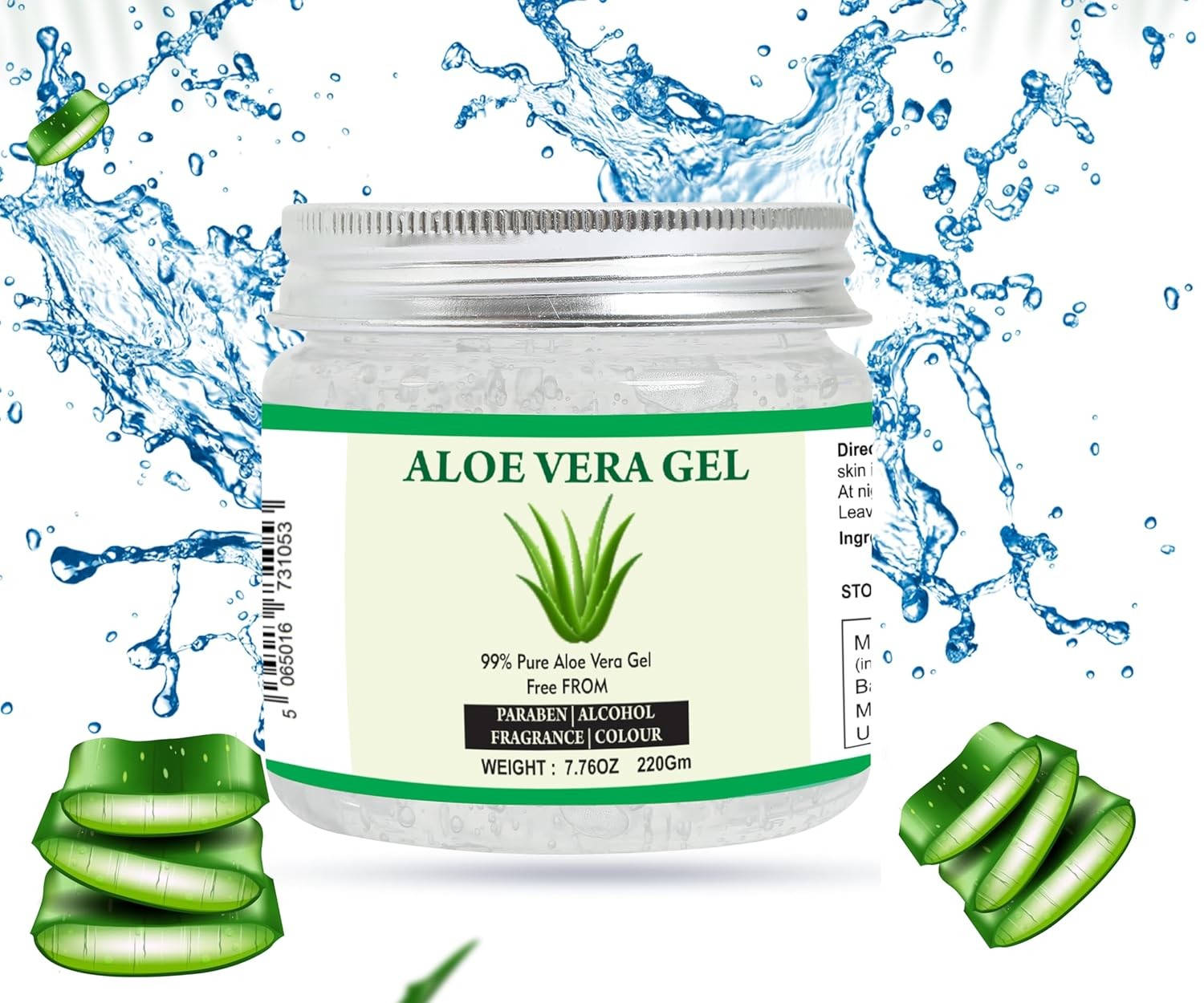 Aloe Vera Gel | 100% Pure Natural Aloe Gel | For Moisturizing Face Skin & Hair