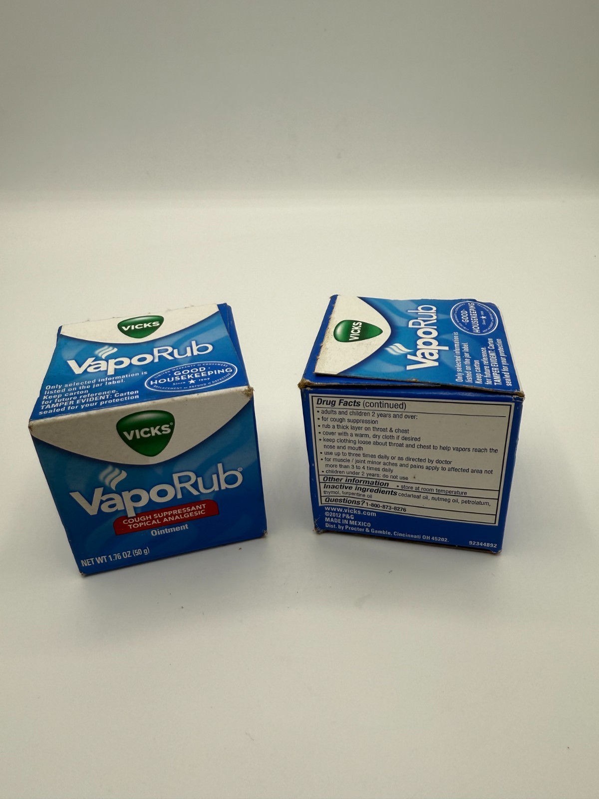 Vicks VapoRub 3pk Cough Suppressant Topical Chest Rub Vapors 1.76oz EXP08/2026