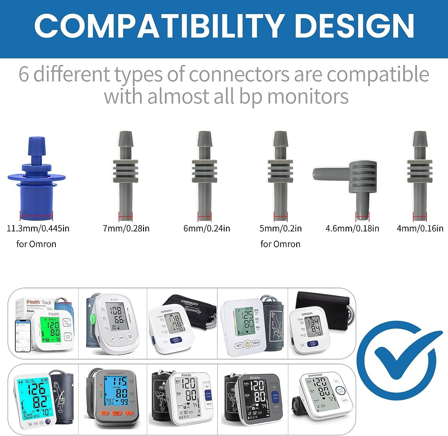 22-36cm Arm Blood Pressure Cuff For Blood Pressure Monitor or 6 Connectors