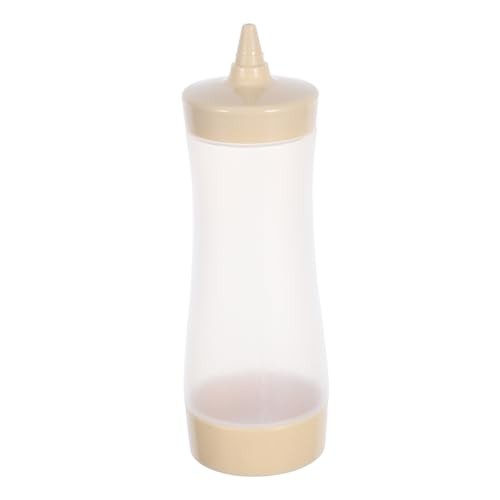 3-Pack 12Oz Plastic Squeeze Sauce Bottles with Leak-Proof Flip Caps for Beige