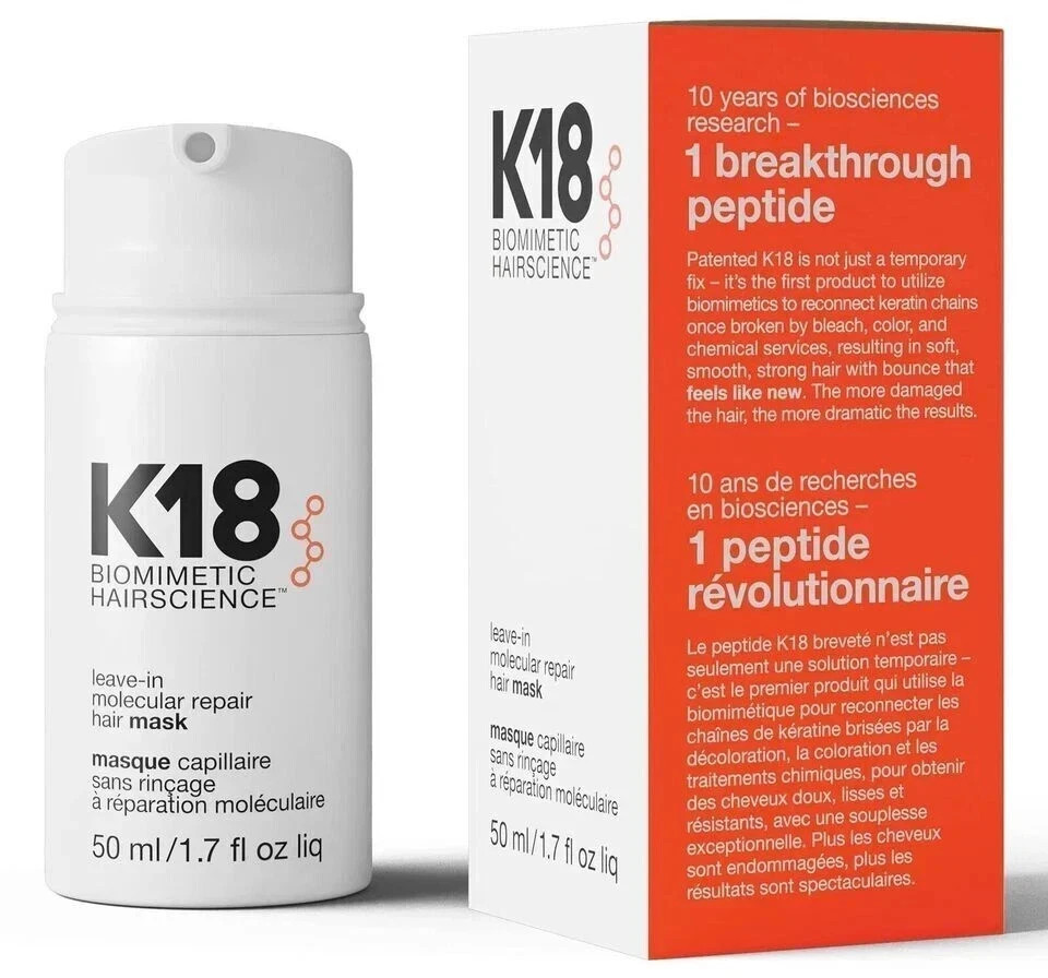 K18 Leave In Molecular Repair Hair Mask Biomimetic Hairscience 50 ml (Pack 2)