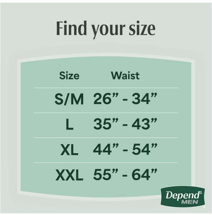 Depend Fresh Protection Incontinence Underwear for Men, Adult, L, 72 Count