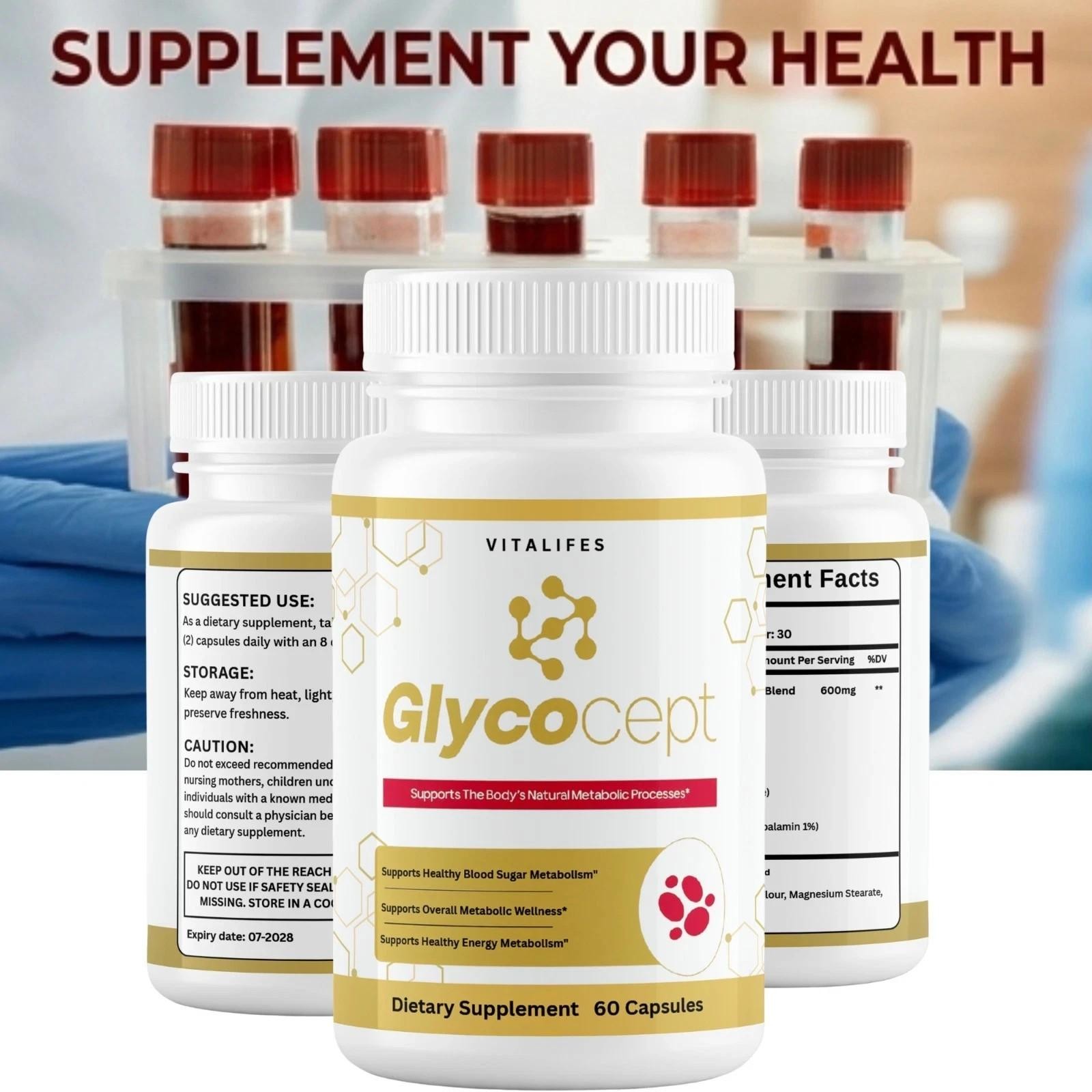 (3 Pack) Glycocept Advanced Blood Support Supplement Glyco Cept 180 Capsules