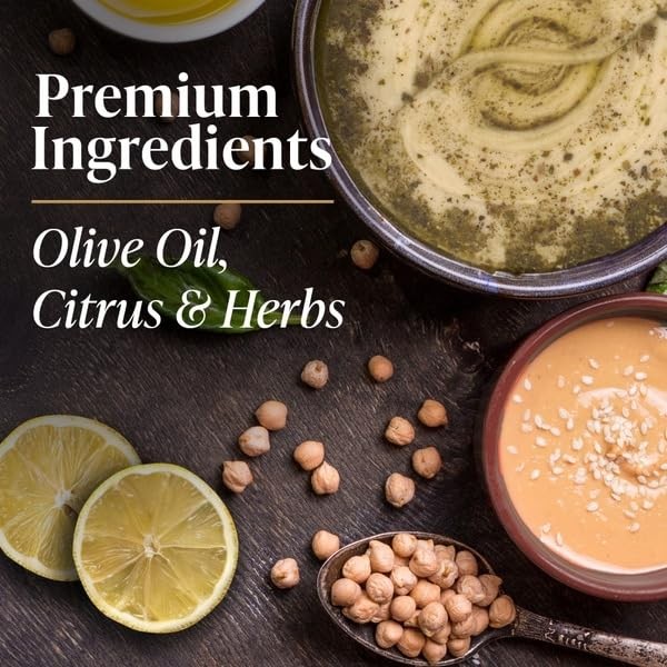 Mediterranean Herb Hummus, Creamy Chickpea Dip, 10 oz, with Garlic, Olive Oil &