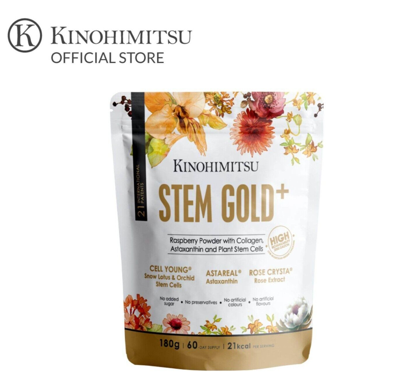 KINOHIMITSU Stem Gold 60 Days Supply Collagen 180g – Improves Skin Elasticity