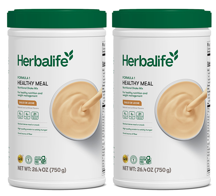 2X Herbalife Formula 1 Healthy Meal Nutritional Shake Dulce de Leche 750g
