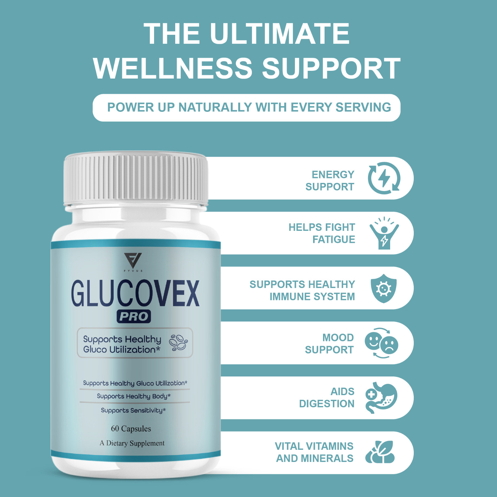 (2 Pack) Glucovex Pro Blood Support, Gluco Vex Supplement (120 Capsules)
