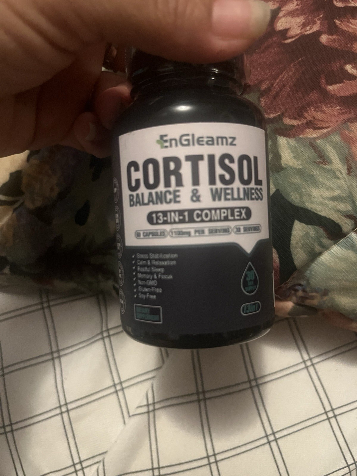 EnGleamz Cortisol Balance & Wellness 13-in-1 Complex 30 Capsules GF Soy-Free