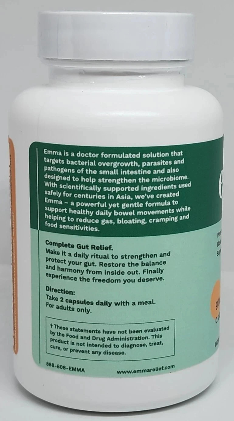 Emma by Enclave BioActives Gas Relief Digestive Support Supplement 60 Capsules