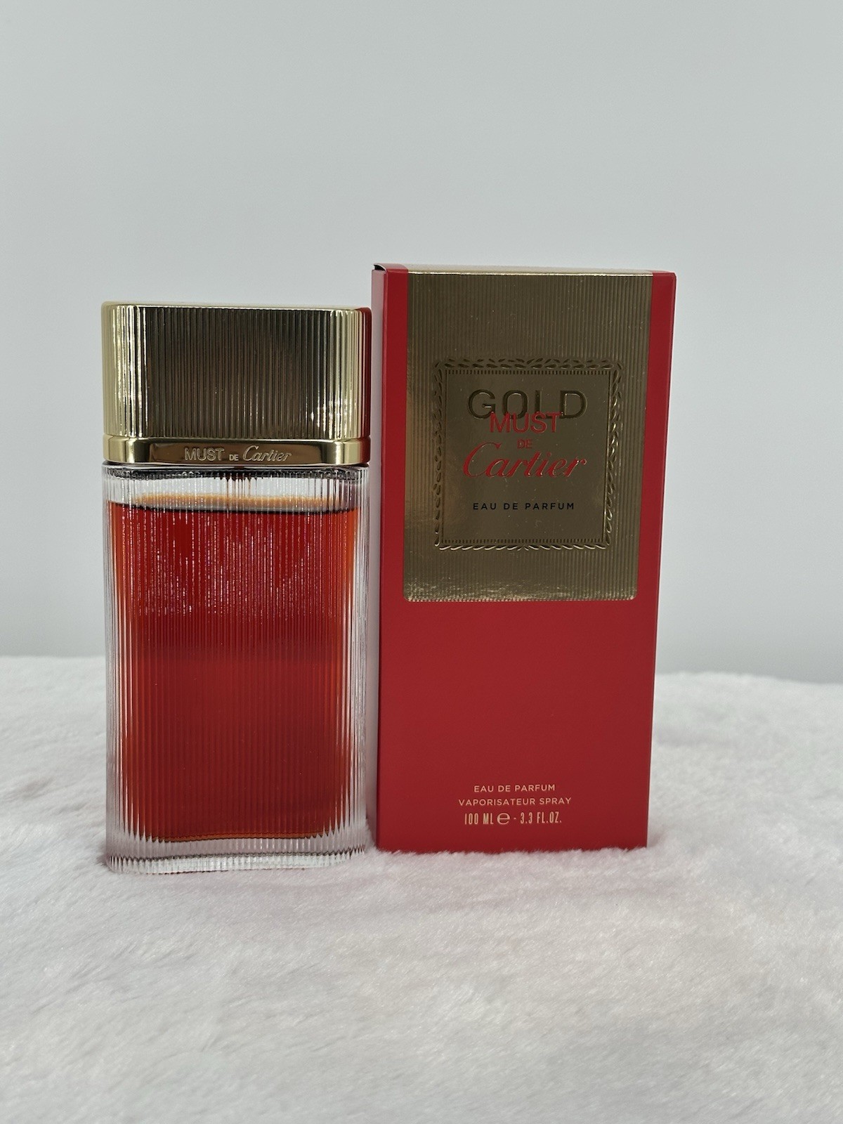 Must de Cartier Gold EDP 3.3 oz Spray Women – With Box – See Level