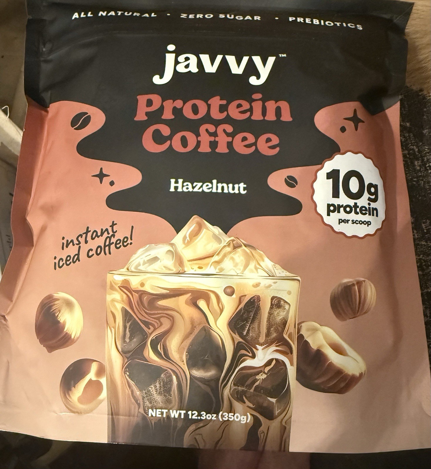 Javvy- protein coffee Hazelnut Protein Exp Date 10/2026 12.3 Oz