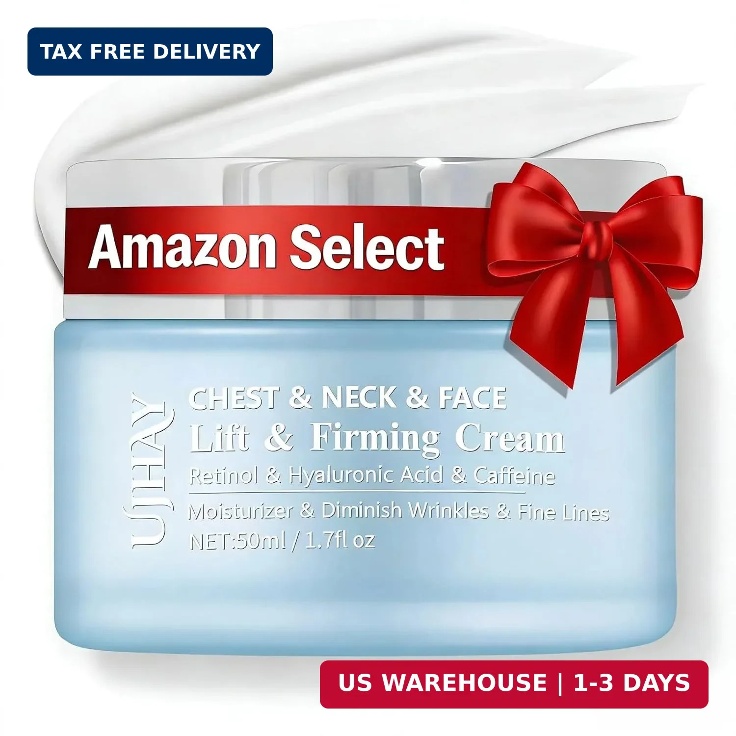 UJhay Retinol Neck Cream, Hyaluronic Acid and Caffeine Enriched Neck Firming Cre