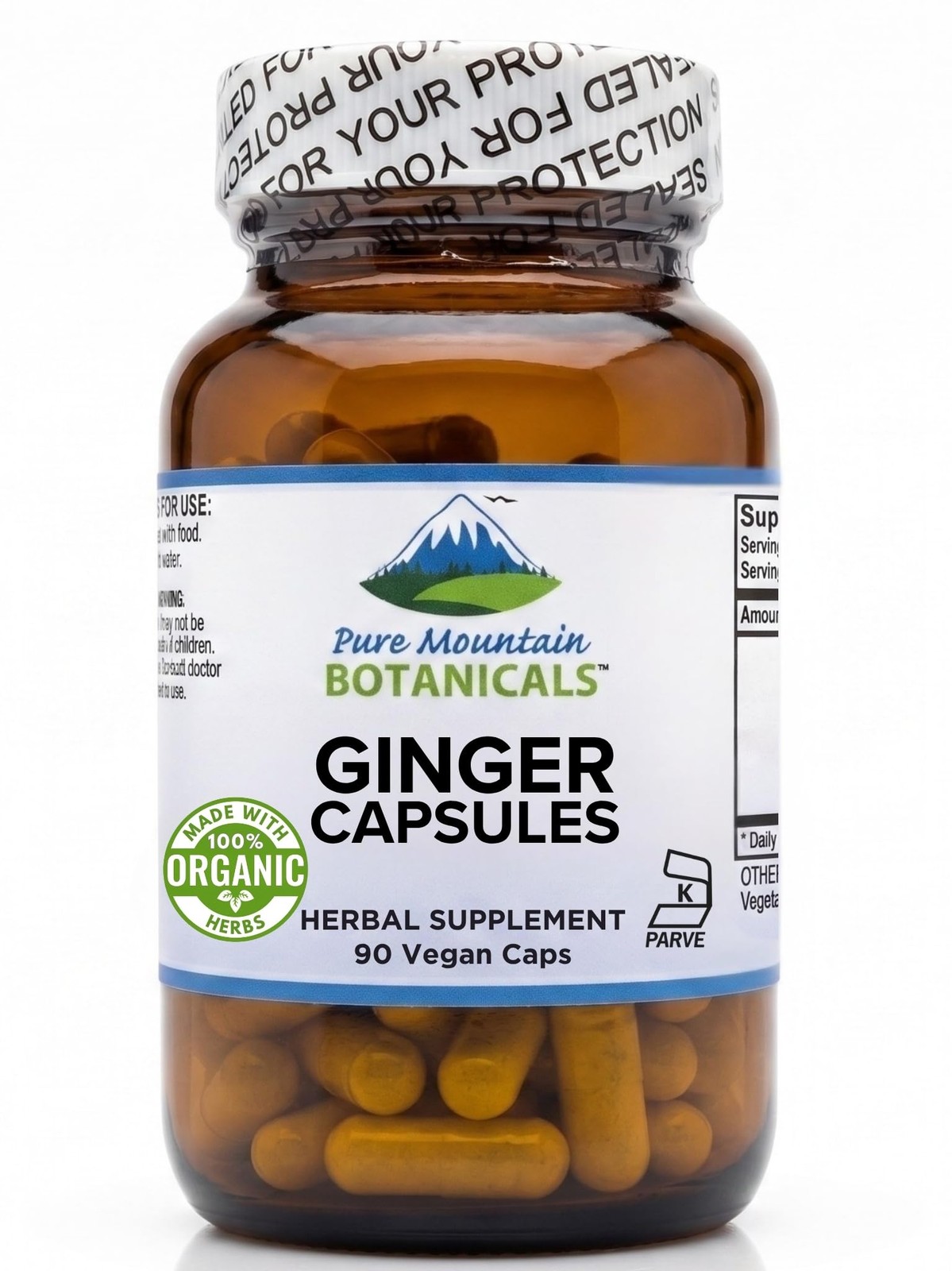 Best Ginger Capsules for Digestion? Pure Mountain Botanicals with Organic Ginger