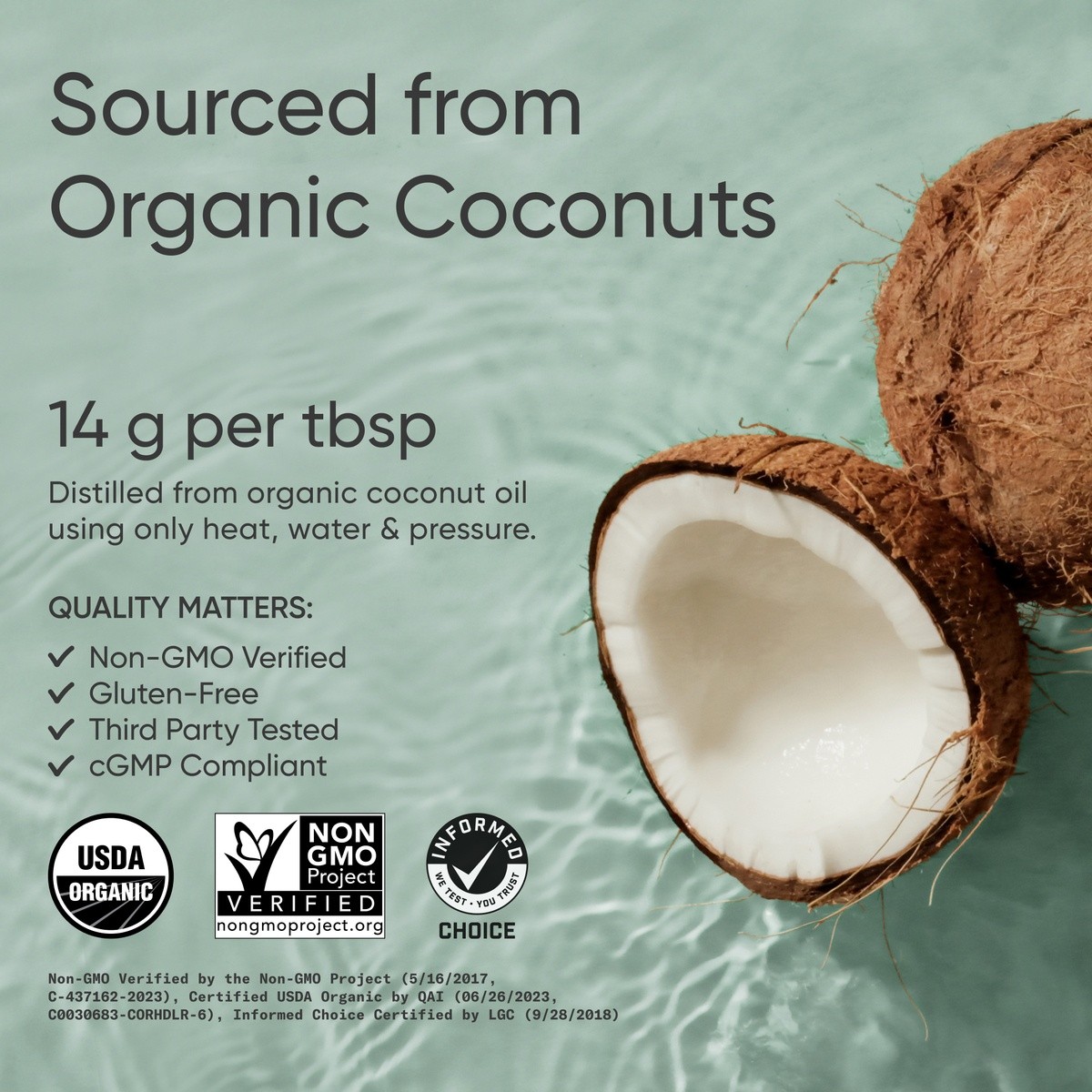Keto MCT Oil from Organic Coconuts – Triple Ingredient C8, C10, C12 MCTs