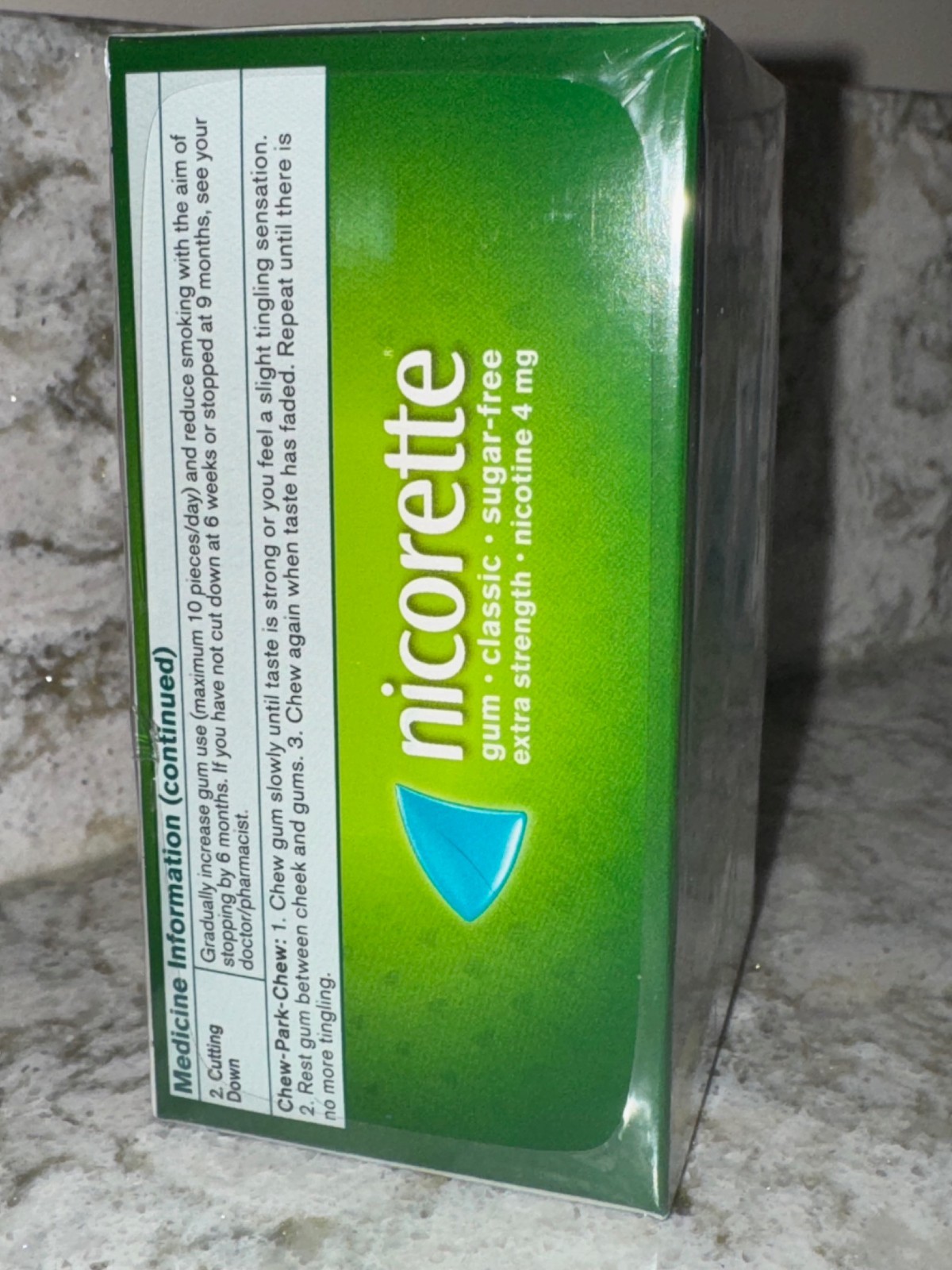Nicorette Nicotine Gum 4mg Classic/Original 75 Pcs 1 Box Fresh Quit Smoking