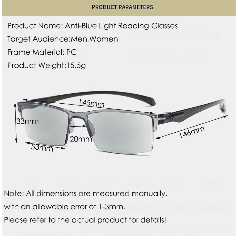 Smart Automatic Zoom Reading Glasses Anti Blue Ray Eyeglasses Autofocus Power…