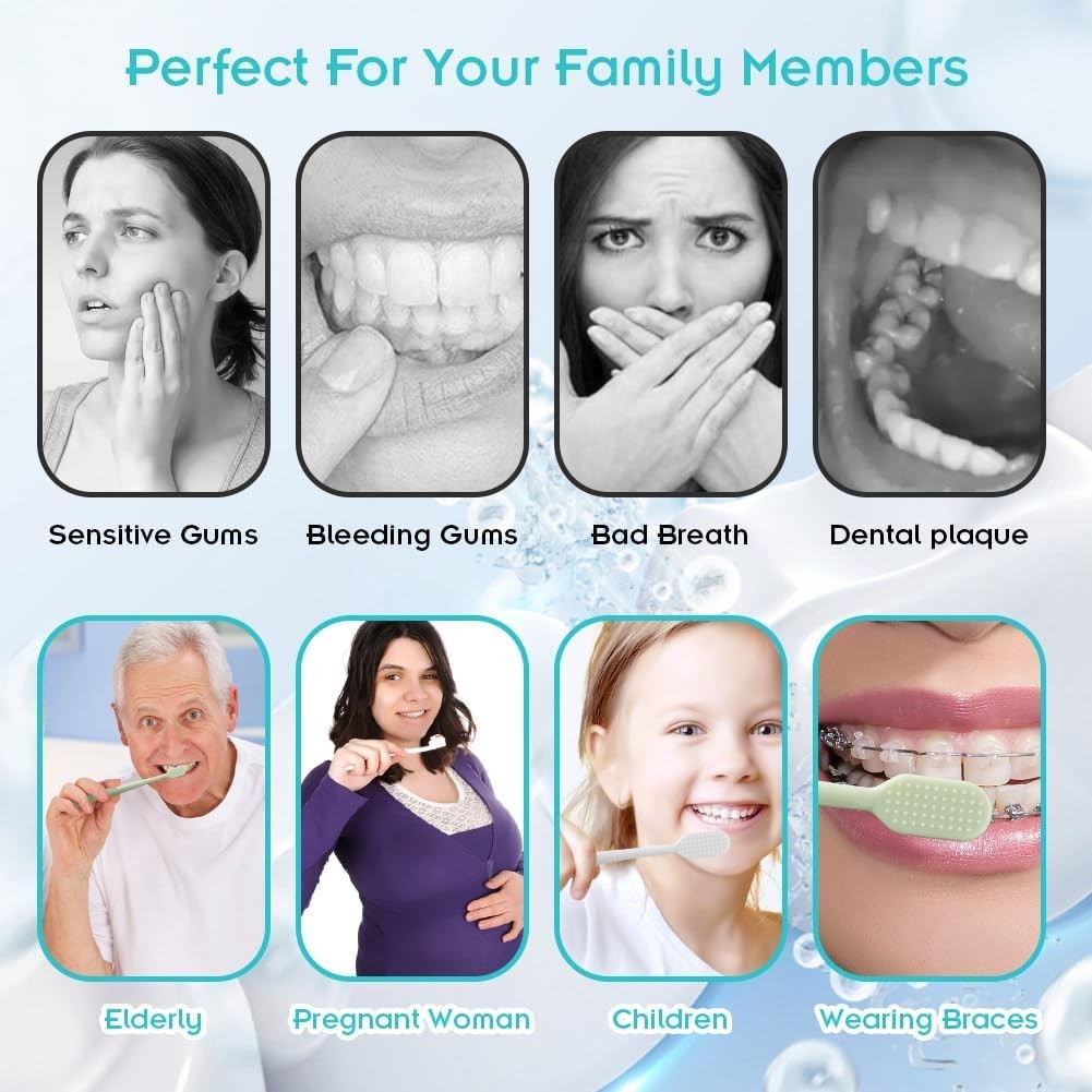 Jaxbo 8 PCS Extra Soft Toothbrush, Micro Nano 1 Count (Pack of 8), As Show