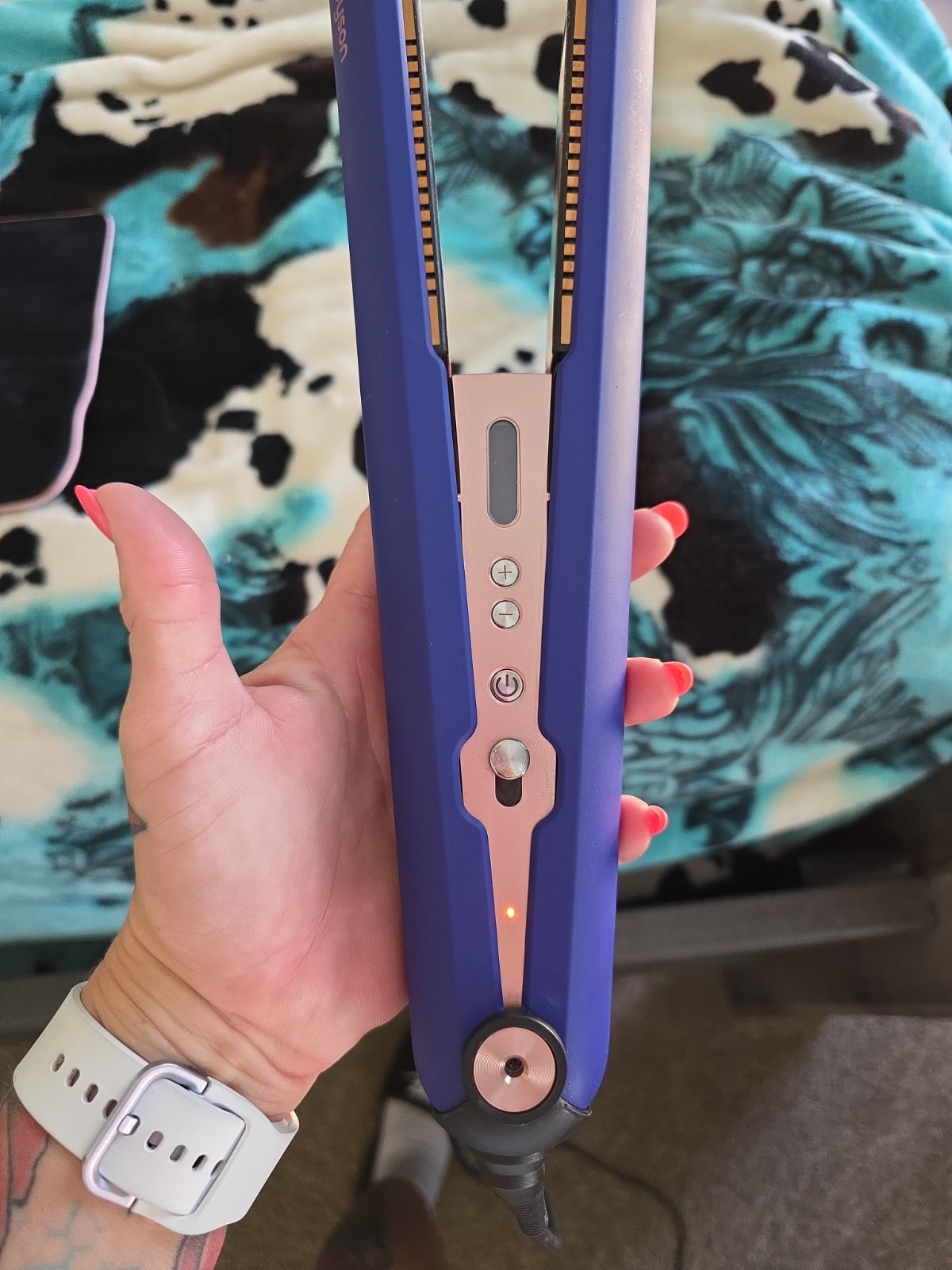 Dyson Corrale HS07 Cordless Hair Straightener Flat Iron Blue w/ Case & Charger