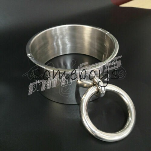 Stainless Steel Heavy Height 6cm Male/Female Big Rings Neck Restraint Collar New