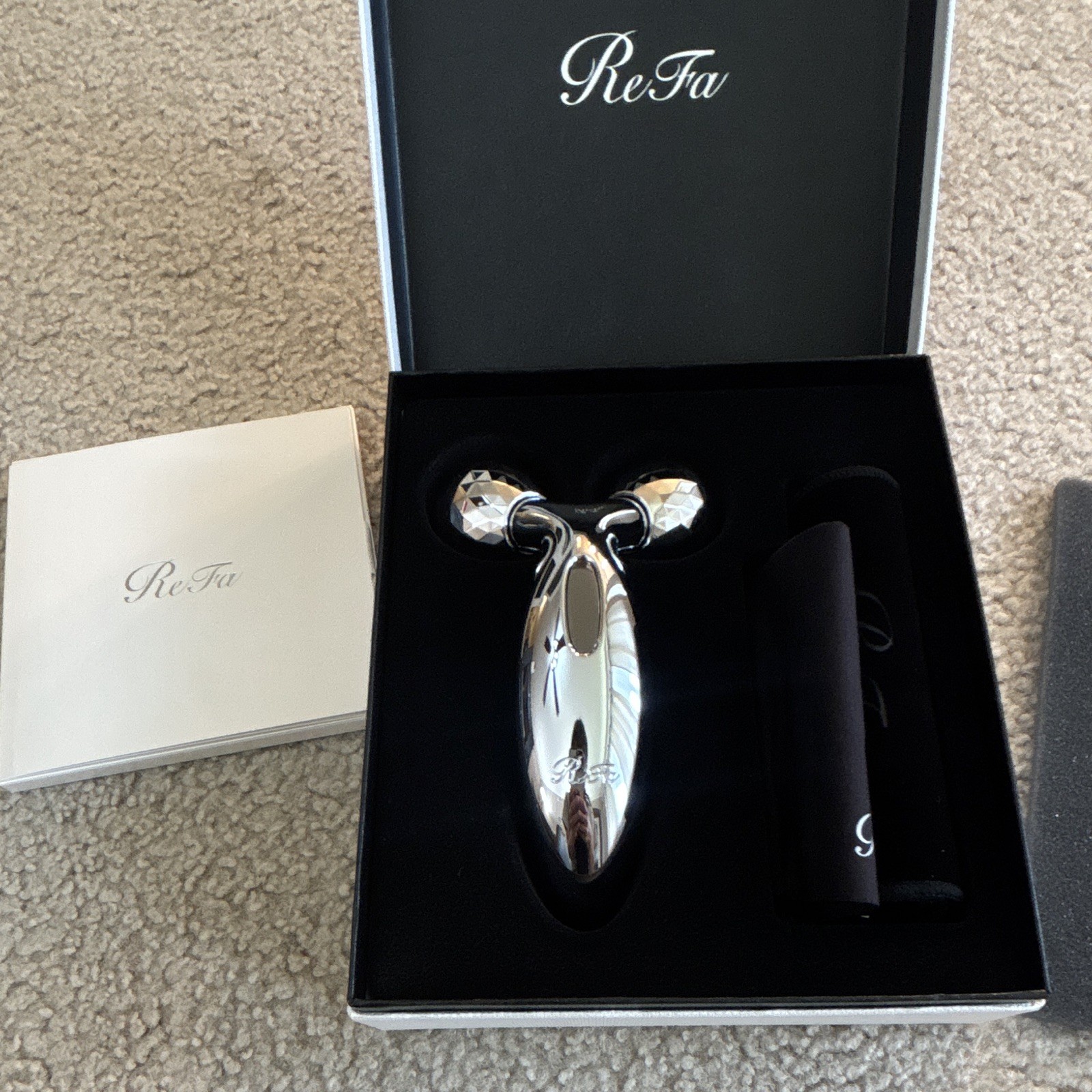 ReFa Carat PEC-L1706 Face Massage Roller 2-Head Metal Rolling Silver PEC-L1706