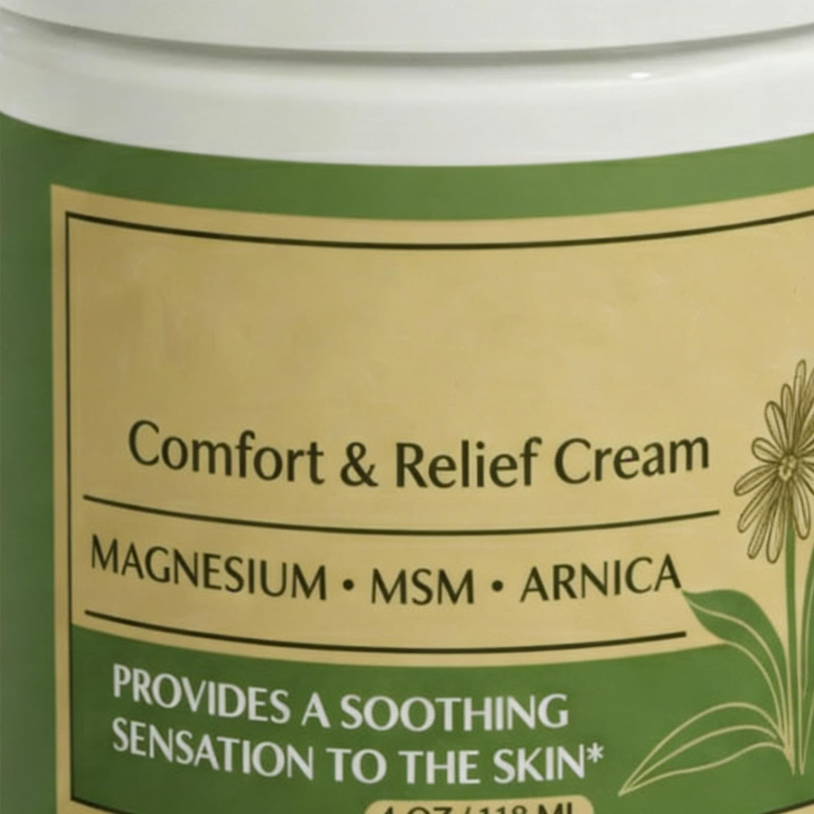 Total Relief Magnesium Cream For Comfort – Fast-Absorbing MSM & Arnica Cream …
