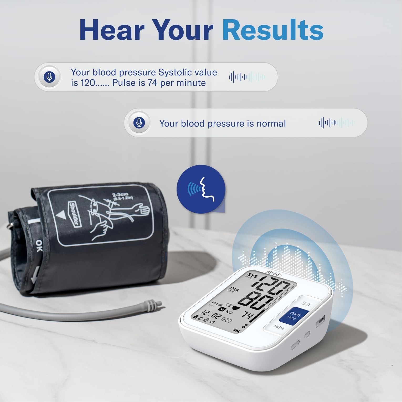 Automatic Digital Blood Pressure Monitor, Large Cuff, LCD Screen, Talking Functi