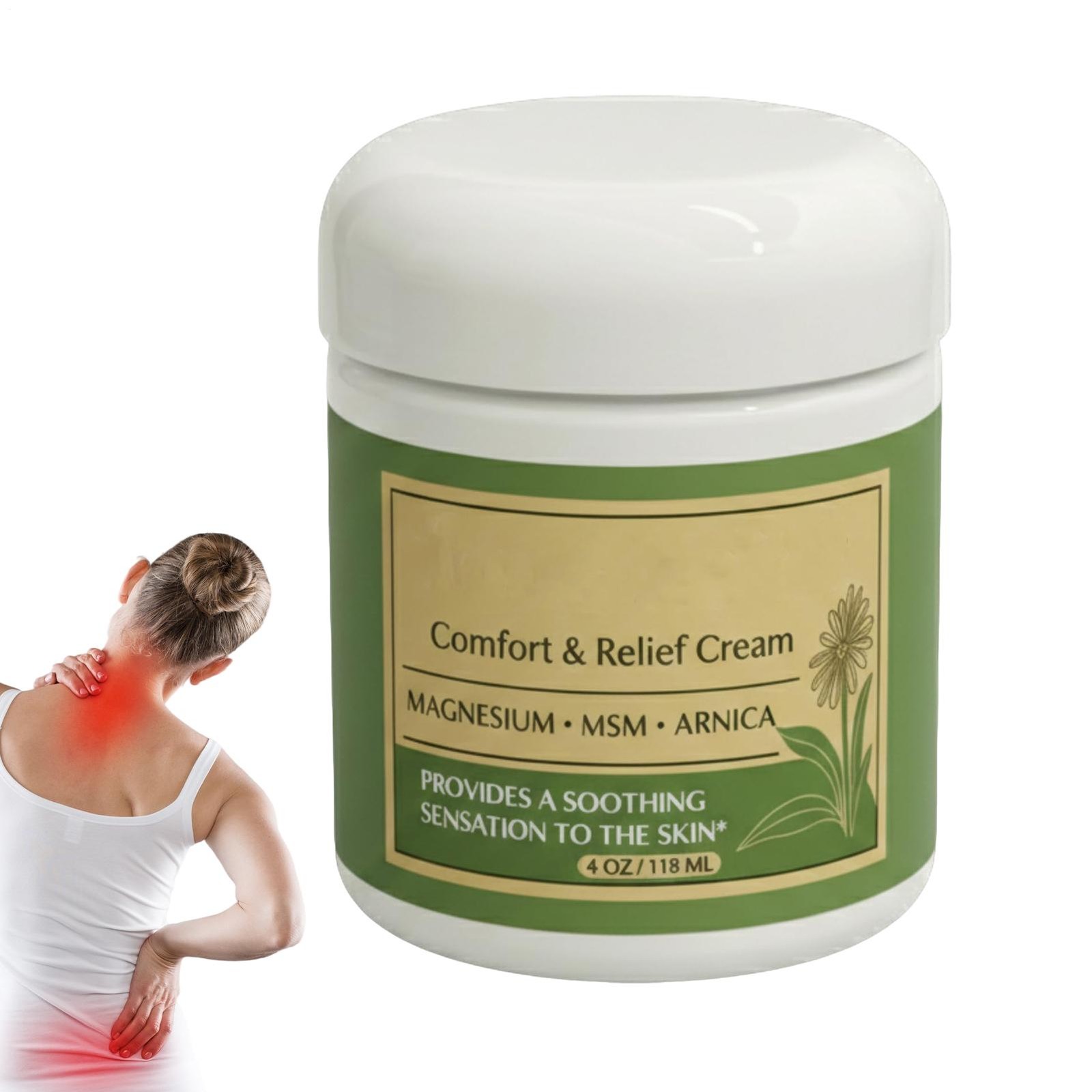 Total Relief Magnesium Cream For Comfort – Fast-Absorbing MSM & Arnica Cream …