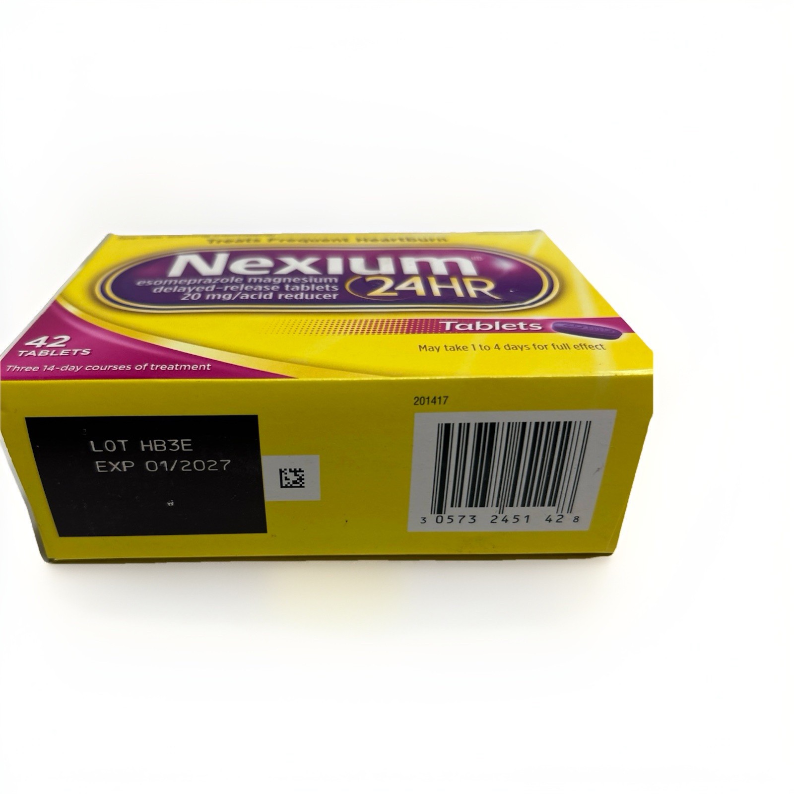 Nexium 24hr Acid Reducer Heartburn Relief 20mg – 42 Tablets EXP 01/2027+ NEW