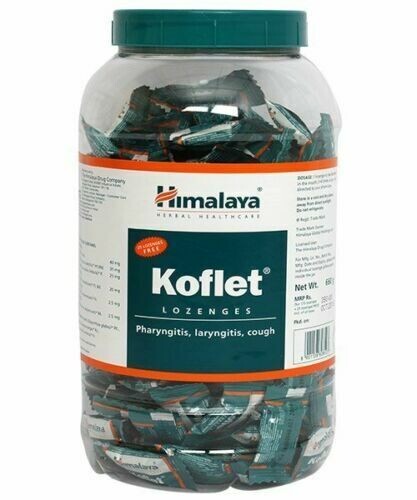 1 Box 200 pc Himalaya Herbals KOFLET Lozenges Jar For Sore Throat FREE SHIP