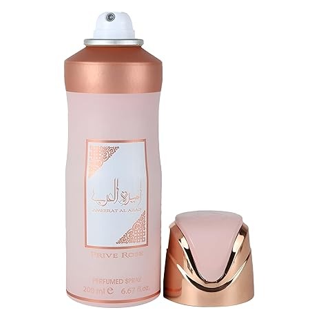 Lattafa Asdaaf Ameerat Al Arab Prive Rose Perfumed Body Spray 6.7 Ounce (200 ml)