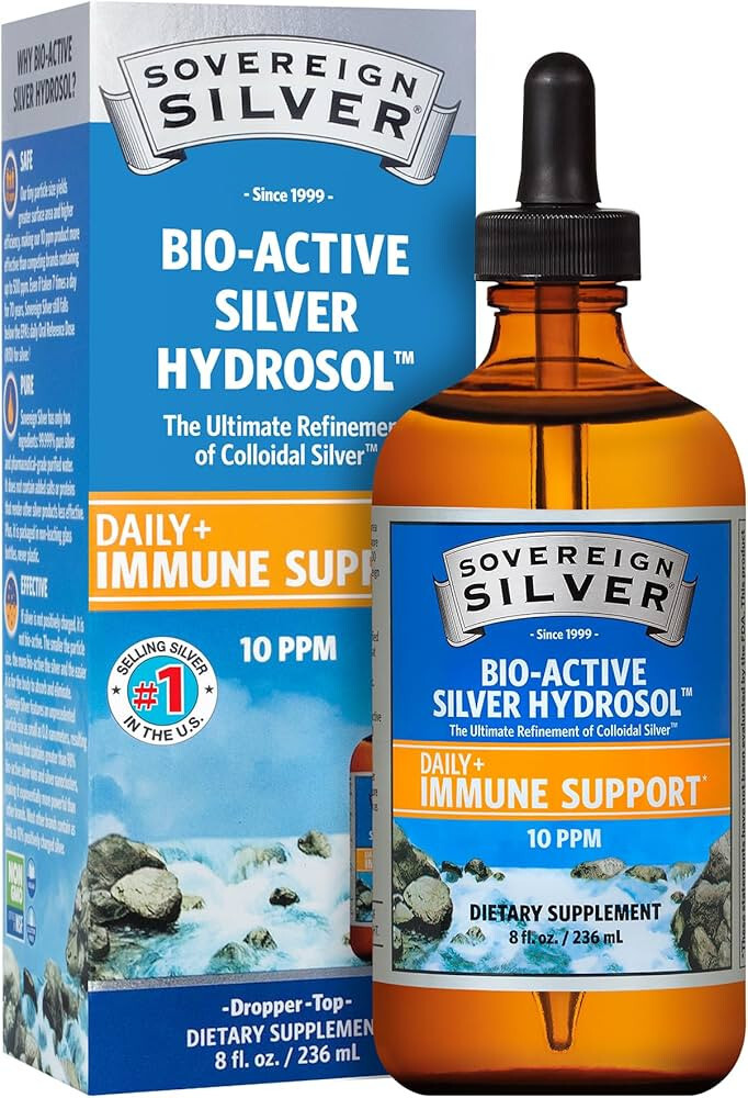 Sovereign Silver 8 fl oz Dropper Bottle – Bio-Active Silver Hydrosol ex 02/2028