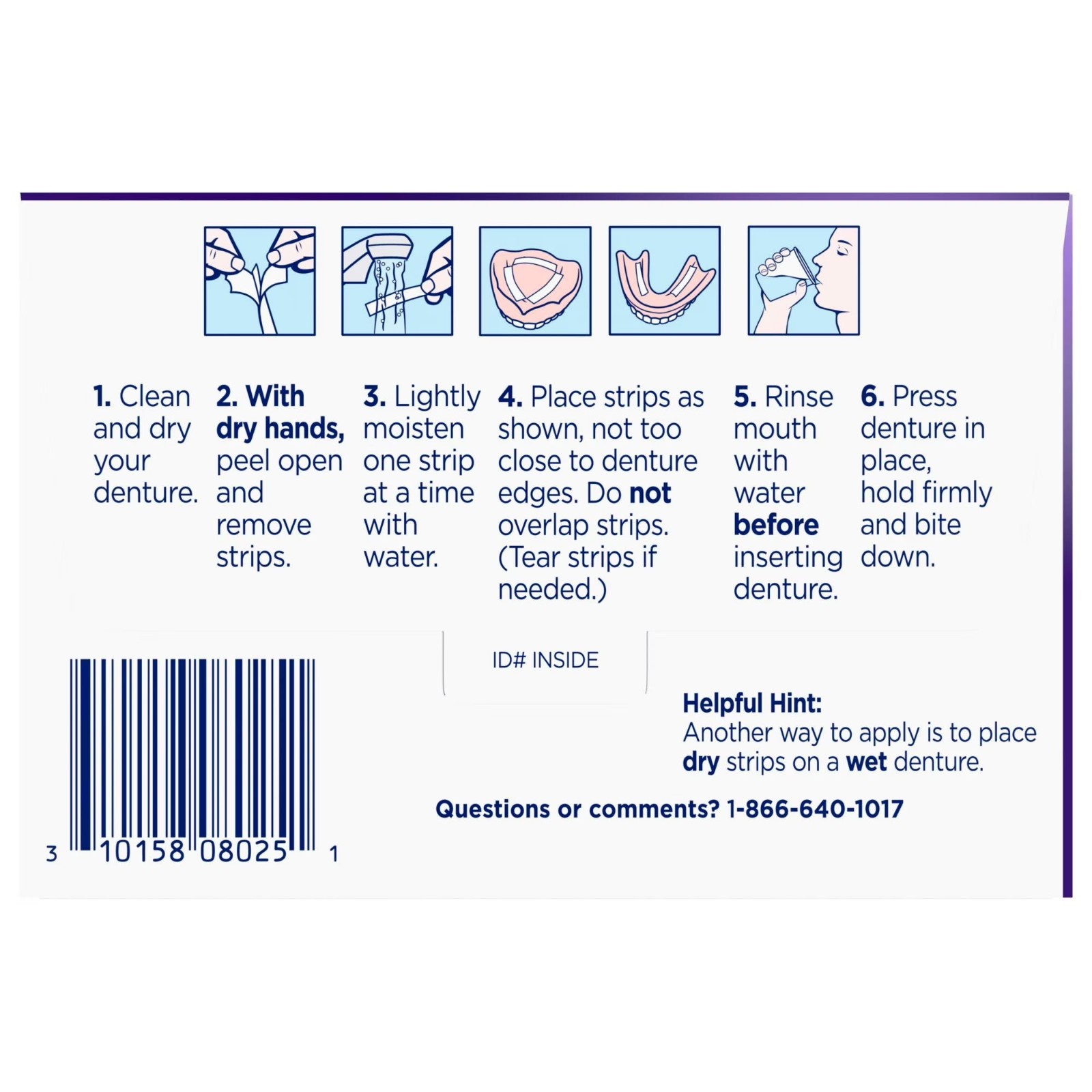 Super Poligrip Comfort Seal Denture Adhesive Strips 40 Strips