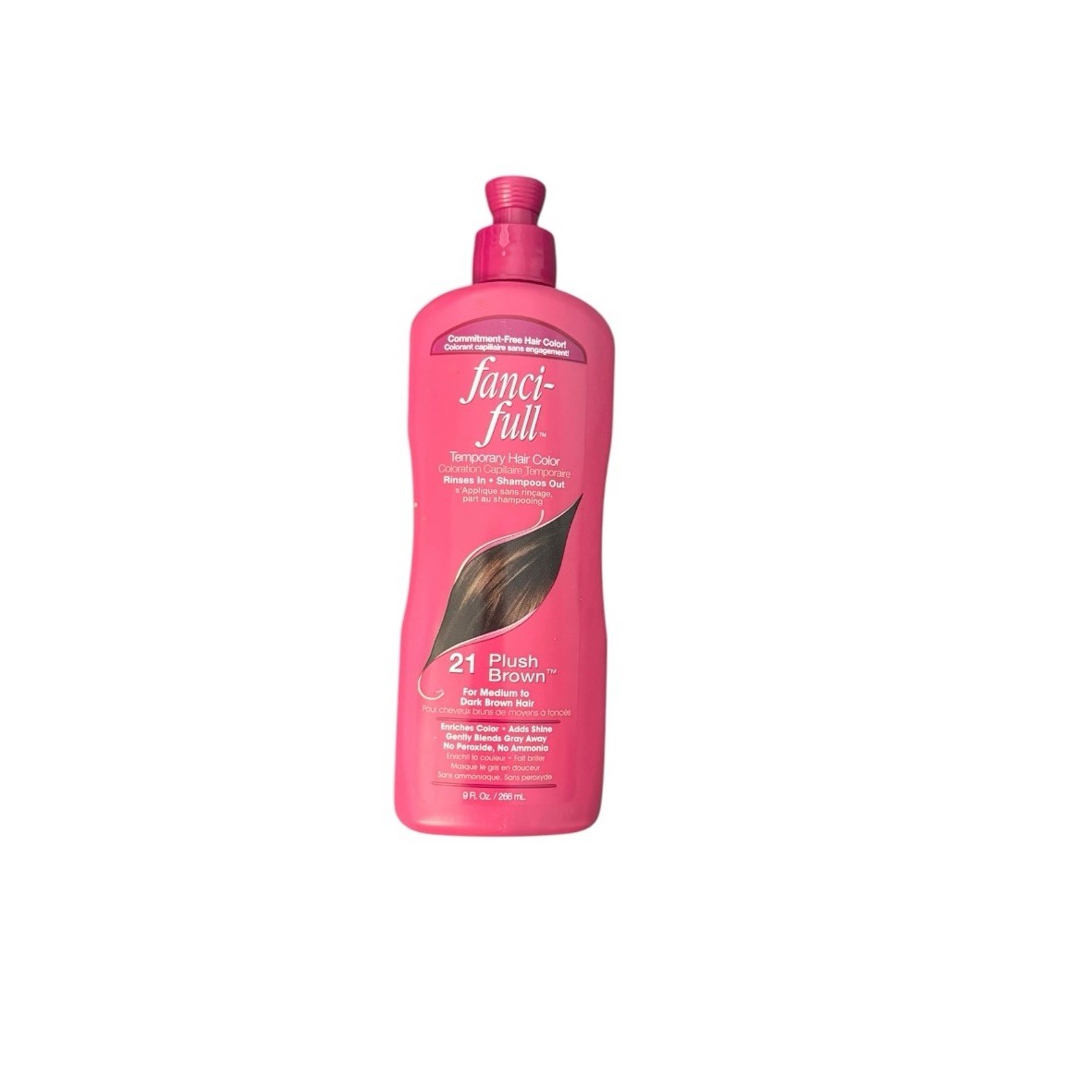 Fanci Full Temporary Hair Color Plush Brown #21 Medium Dark Brown Hair 9 oz. New