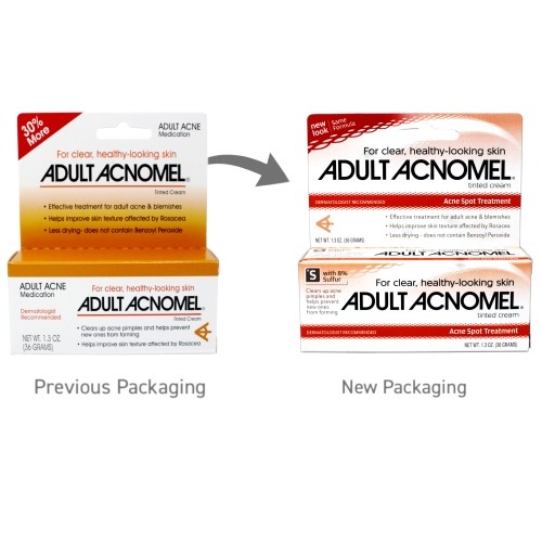 Adult Acnomel Tinted Cream Acne Medication 1.30 Oz 36 G