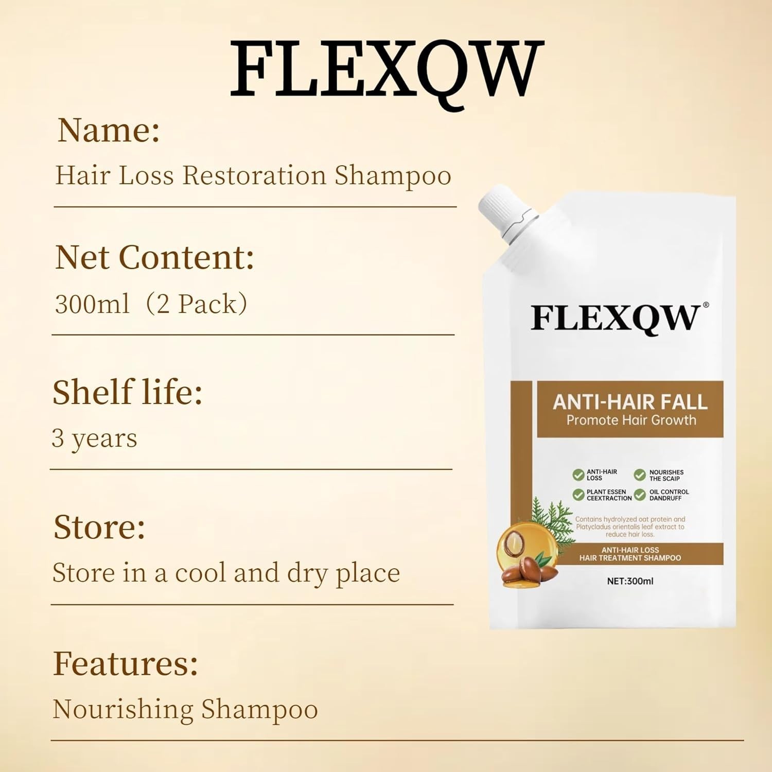 2 PCS Anti Hair Loss Shampoo, Promote Hair Growth and Thickening & Strengthening