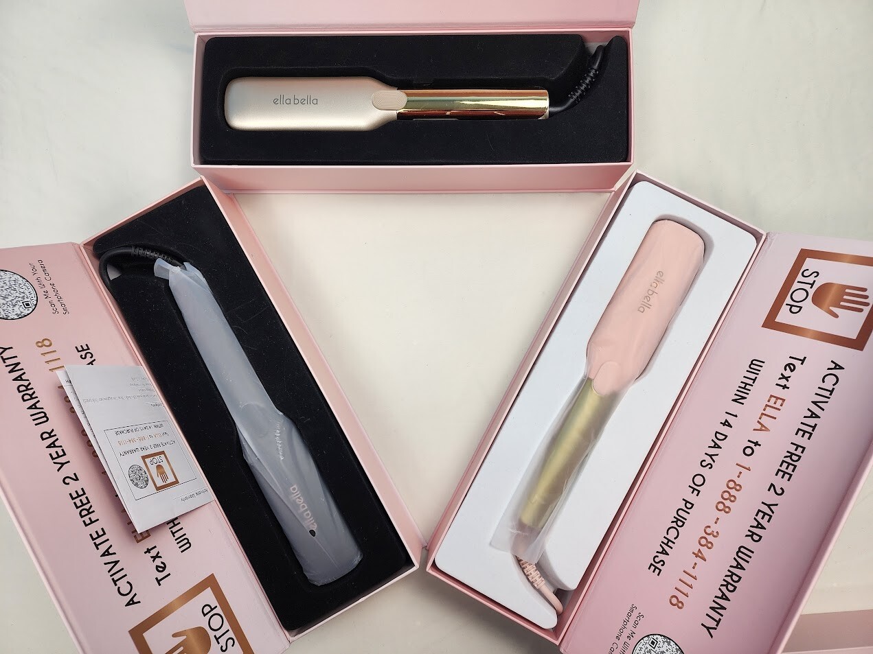 ELLA BELLA Titanium Ionic Hair Straightener Flat Iron – Open Box – Select Color