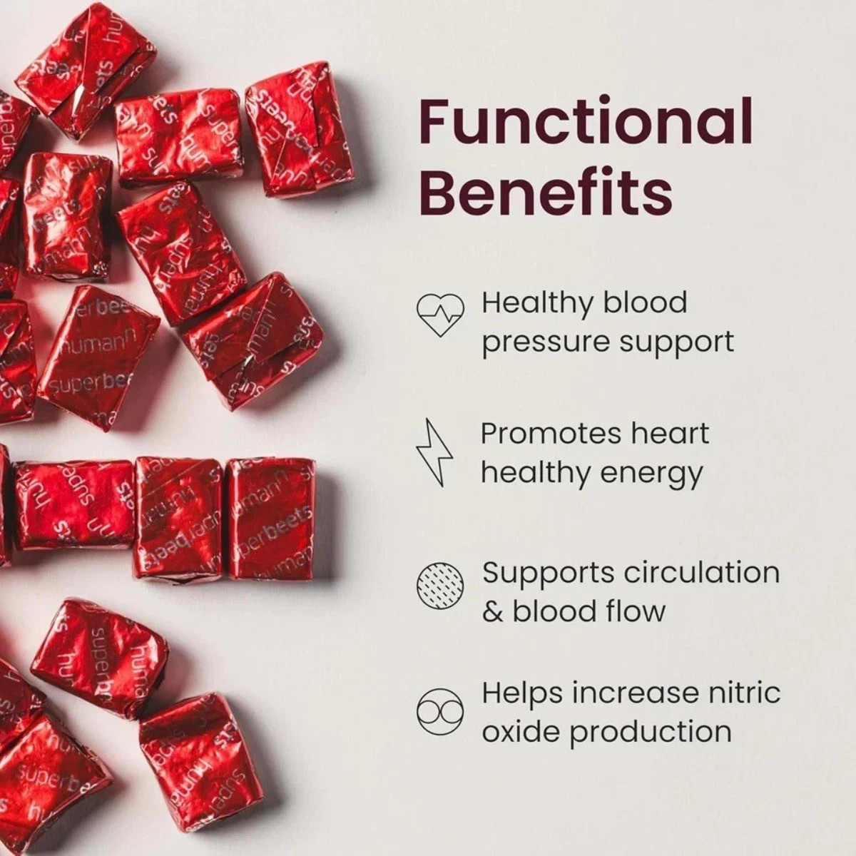 HumanN SuperBeets Heart Chews – Pomegranate,, Sealed, Free Ship