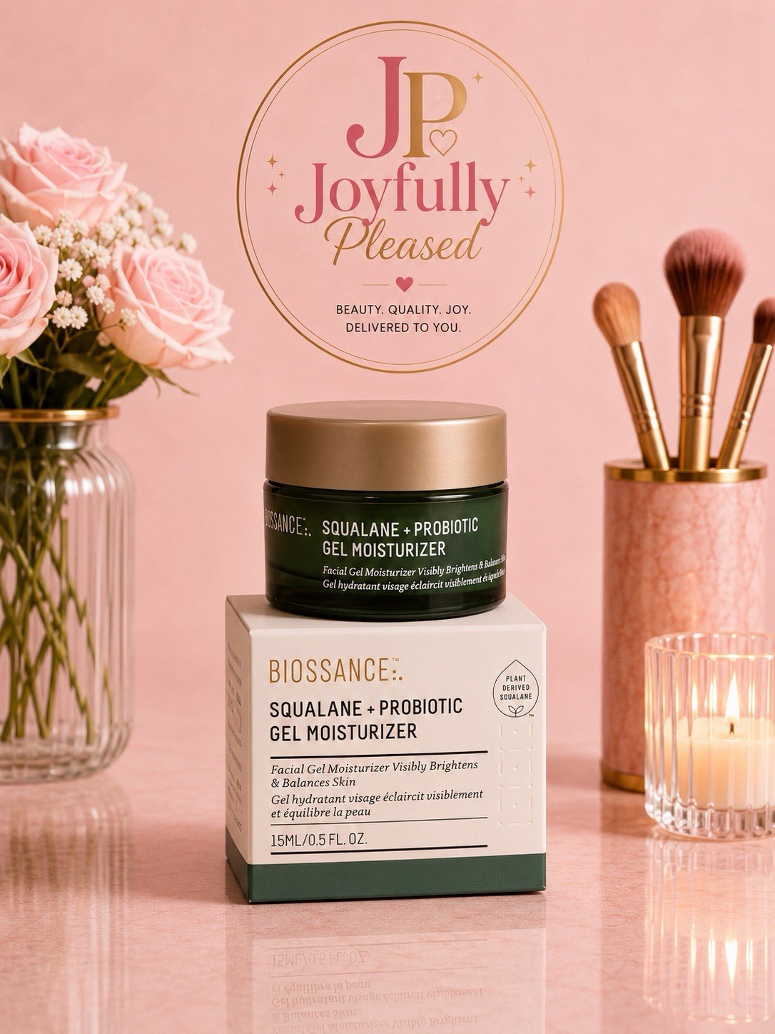 Biossance Squalane + Probiotic Gel Moisturizer 0.5 oz / 15 ml / Travel Size