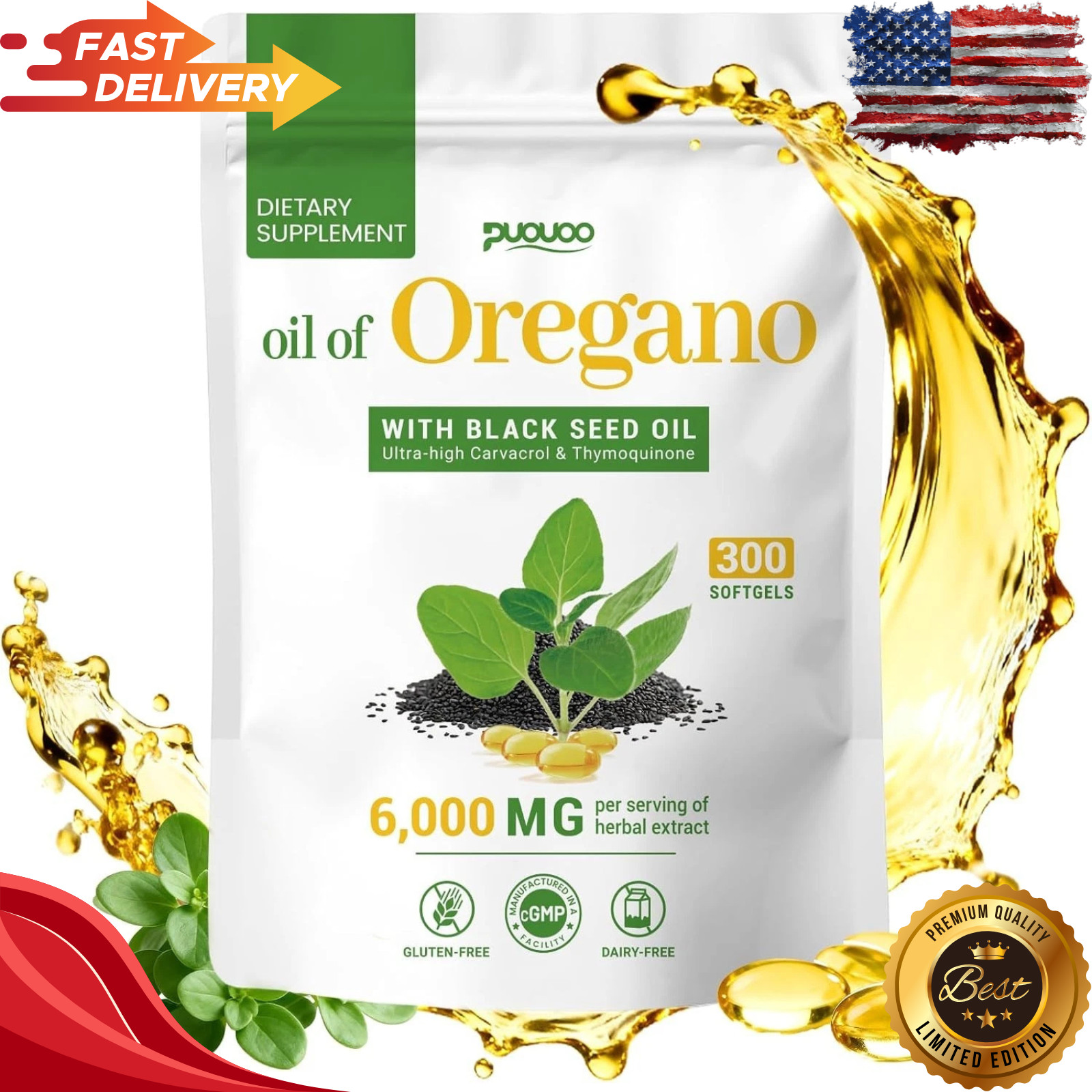 Resilia Oil Of Oregano With Black Seed Oil 6,000MG 300 Softgels